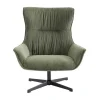 Flash Sale Draaifauteuil Van Groen Ribfluweel Galati Fauteuil Stof Fluweel / Suedine