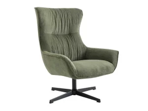 Flash Sale Draaifauteuil Van Groen Ribfluweel Galati Fauteuil Stof Fluweel / Suedine