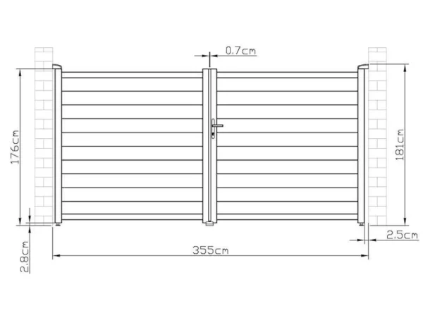 Best Sale Draaipoort Van Aluminium Antraciet - L355 X 181 Cm - Nazario Hekjes & Poorten