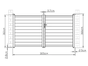 Online Draaipoort Van Aluminium Antraciet - L305 X 166 Cm - Nazario Hekjes & Poorten