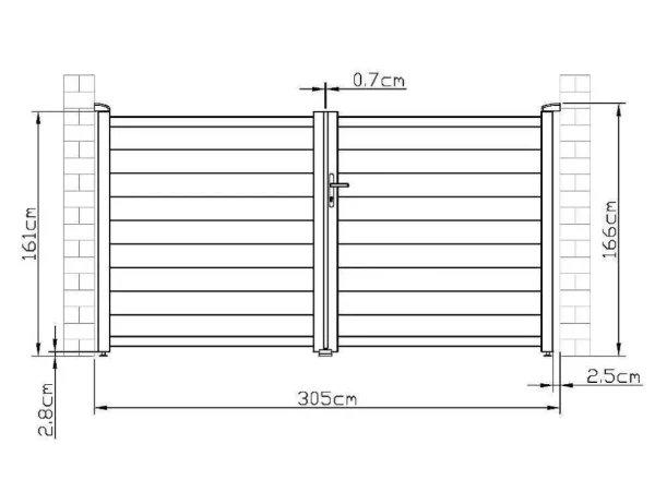 Online Draaipoort Van Aluminium Antraciet - L305 X 166 Cm - Nazario Hekjes & Poorten