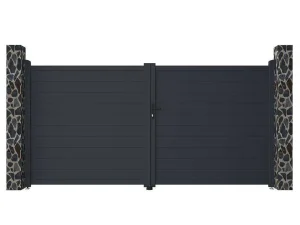 Best Sale Draaipoort Van Aluminium Antraciet - L355 X 181 Cm - Nazario Hekjes & Poorten