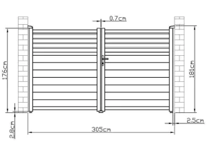 Shop Draaipoort Van Aluminium - L. 305 X H. 181 Cm - Antraciet - Viazo Hekjes & Poorten