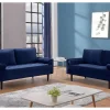 Discount Drie- En Tweezitsbank Van Fluweel Fleuet - Donkerblauw Aanbiedingen: Zitbank & Fauteuil