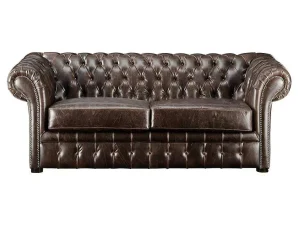 Hot Driezits- En Tweezitsbank Chesterfield Clotaire Van 100% Leer Met Lived-In Aspect Bankstel 3+2