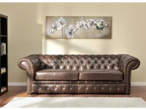 Hot Driezits- En Tweezitsbank Chesterfield Clotaire Van 100% Leer Met Lived-In Aspect Bankstel 3+2