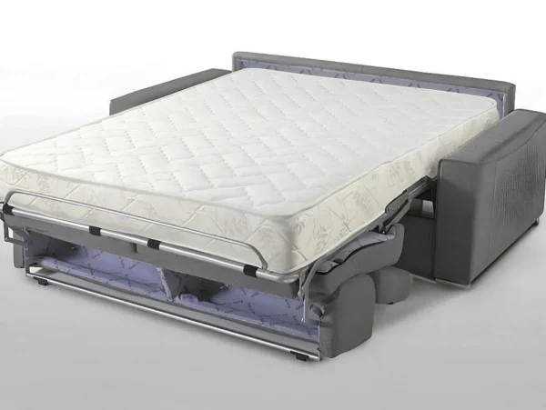 Sale Driezits Express Slaapbank Van Stof Vizir - Grijs - Slaapafmeting Met Brede Latten 140 Cm - Matras 18 Cm Speciale Modellen Zitbanken & Fauteuils