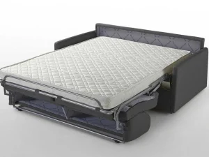 Best Sale Driezits Express-Bedbank Van Stof Calife - Grijs Slaapbank Met Matras