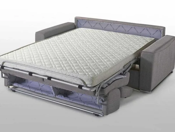 Best Sale Driezits Express-Bedbank Van Stof Vizir - Grijs - Slaapafmeting 140 Cm Speciale Modellen Zitbanken & Fauteuils