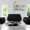 Hot Driezits Relaxbank En Relaxfauteuil Van Microvezel Hernani - Zwart Set Zitbank + Fauteuil