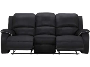 Hot Driezits Relaxbank En Relaxfauteuil Van Microvezel Hernani - Zwart Set Zitbank + Fauteuil