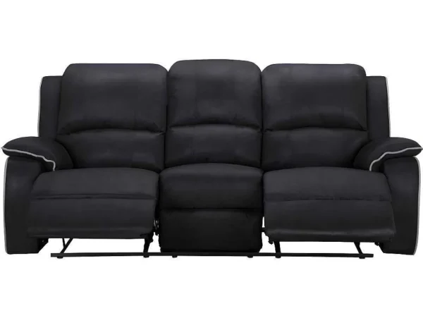 Hot Driezits Relaxbank En Relaxfauteuil Van Microvezel Hernani - Zwart Set Zitbank + Fauteuil