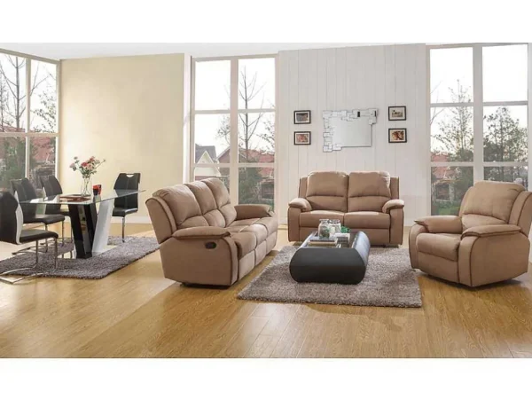 Hot Driezits Relaxbank En Relaxfauteuil Van Microvezel Hernani - Zwart Set Zitbank + Fauteuil