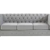 Best Driezitsbank Chesterfield - Fluweel - Licht Grijs Zitbank