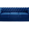 Cheap Driezitsbank Chesterfield - Fluweel - Koningsblauw Driezitsbank