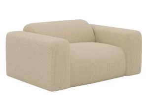 Cheap Driezitsbank En Fauteuil Van Beige Stof Met Textuur Pogni Van Maison Cephy Set Zitbank + Fauteuil