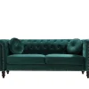 Shop Driezitsbank In Smaragdgroene Fluweel Turner Chesterfield Zitbank