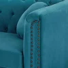 Fashion Driezitsbank Van Blauwgroen Velours Turner Chesterfield Zitbank
