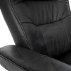 Fashion Edmonton Fauteuil Met Kruk, Zwart, Honingkleurig Fauteuil Leer