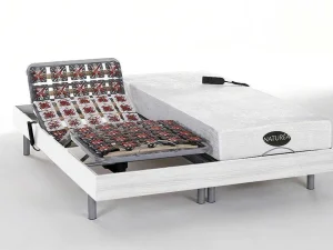 Shop Elektrisch Bed - Bedbodem En Matras - Met Vormgeheugen En Bamboe Lysis Iii Van - Motoren Okin - 2 X 80 X 200 Cm - Wit Elektrisch Relaxatiebed