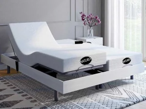 Shop Elektrisch Bed - Bedbodem En Matras - Met Vormgeheugen En Bamboe Lysis Iii Van - Motoren Okin - 2 X 80 X 200 Cm - Wit Elektrisch Relaxatiebed