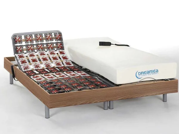 Fashion Elektrisch Bed Bedbodem En Matras Contactplaatjes Vormgeheugen Hesiode Iii Van - Okin Motoren - Eikenhout - 2 X 80 X 200 Cm Elektrisch Relaxatiebed