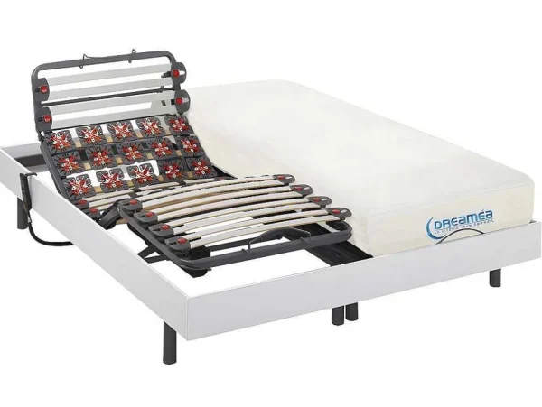 Fashion Elektrisch Bed Bedbodem En Matras Lattenbodem En Contactplaatjes Met Vormgeheugen - Dionysos Van - Motor Okin - Wit - 2X80X200 Cm Aanbiedingen: Slaapkamer & Kantoor