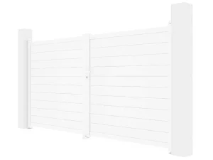 Outlet Elektrische Draaipoort Van Aluminium L355 X H181 Cm Wit - Nazario Hekjes & Poorten