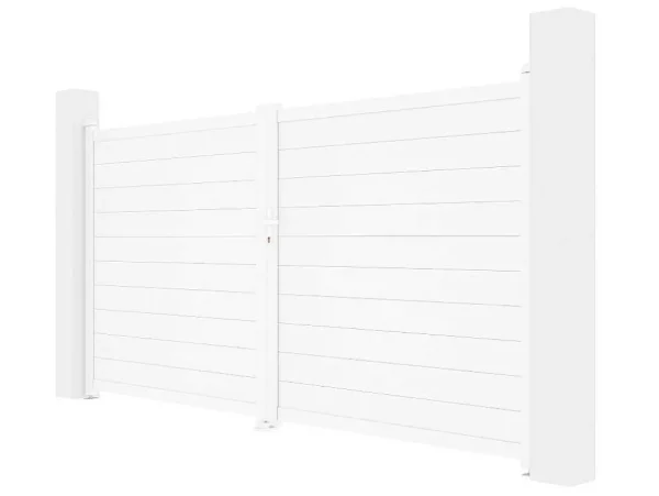 Outlet Elektrische Draaipoort Van Aluminium L355 X H181 Cm Wit - Nazario Hekjes & Poorten