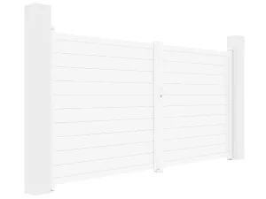 Outlet Elektrische Draaipoort Van Aluminium L355 X H181 Cm Wit - Nazario Hekjes & Poorten