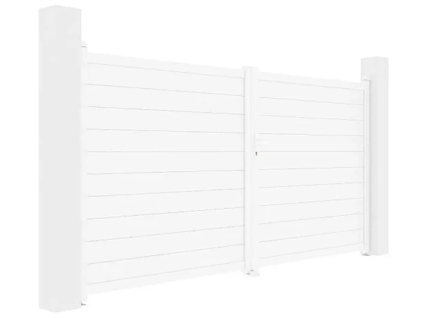 Outlet Elektrische Draaipoort Van Aluminium L355 X H181 Cm Wit - Nazario Hekjes & Poorten