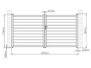 Outlet Elektrische Draaipoort Van Aluminium L355 X H181 Cm Wit - Nazario Hekjes & Poorten