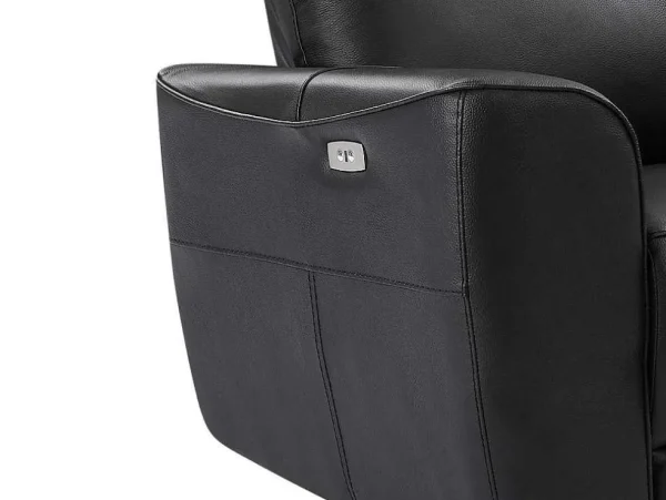 Hot Elektrische Relax-Driezitsbank En -Fauteuil Van Zwart Vaarsleer Damon Set Zitbank + Fauteuil