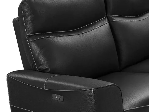 Hot Elektrische Relax-Driezitsbank En -Fauteuil Van Zwart Vaarsleer Damon Set Zitbank + Fauteuil