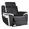 Flash Sale Elektrische Relaxfauteuil Van Leer Angelique - Zwart/ Wit Relaxfauteuil