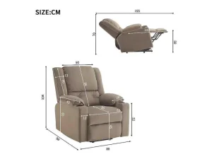 Store Elektrische Relaxfauteuil - Met Thermische Massagefunctie - Voorzien Van 2 Bekerhouders En Afstandsbediening - Taupe Aanbiedingen: Zitbank & Fauteuil