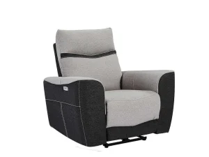 Best Sale Elektrische Relaxfauteuil Van Grijze En Antracietkleurige Stof Damon Relaxfauteuil