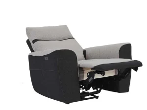 Best Sale Elektrische Relaxfauteuil Van Grijze En Antracietkleurige Stof Damon Relaxfauteuil