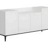 Flash Sale Ellaria Multifunctioneel Kabinet, Wit, Zwart, 160X42X75 Cm, Epikasa Buffetkast