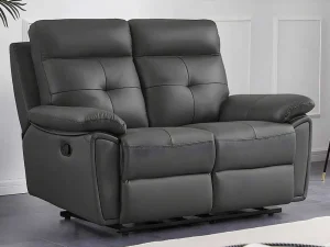 Outlet 3- En 2-Zits-Relaxbank Van Grijs Leer Vineta Bankstel 3+2