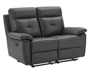 Outlet 3- En 2-Zits-Relaxbank Van Grijs Leer Vineta Bankstel 3+2