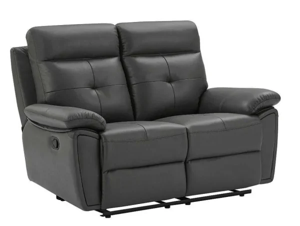 Outlet 3- En 2-Zits-Relaxbank Van Grijs Leer Vineta Bankstel 3+2