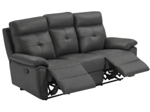 Outlet 3- En 2-Zits-Relaxbank Van Grijs Leer Vineta Bankstel 3+2