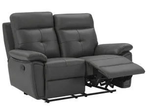 Outlet 3- En 2-Zits-Relaxbank Van Grijs Leer Vineta Bankstel 3+2