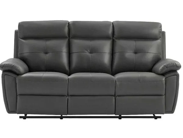 Outlet 3- En 2-Zits-Relaxbank Van Grijs Leer Vineta Bankstel 3+2