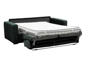 Best Sale Express-Vierzitsslaapbank Van Groen Ribfluweel - Bed Met Brede Latten 160 Cm - Matras 18 Cm - Mondovi Slaapbank Met Matras