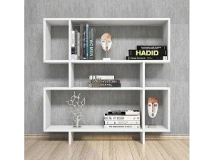 Outlet Fabiola Boekenkast, Wit, 100X22X111 Cm, Boekenkast & Vitrine