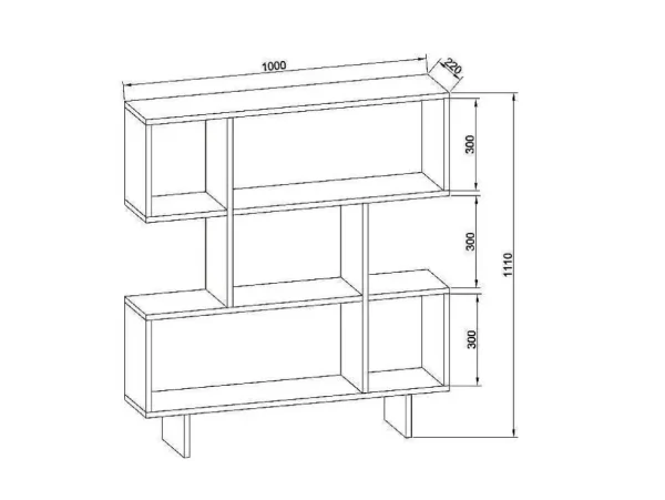 Outlet Fabiola Boekenkast, Wit, 100X22X111 Cm, Boekenkast & Vitrine