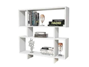 Outlet Fabiola Boekenkast, Wit, 100X22X111 Cm, Boekenkast & Vitrine