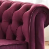 New Fauteuil Chesterfield - Fluweel Paars Fauteuil Stof